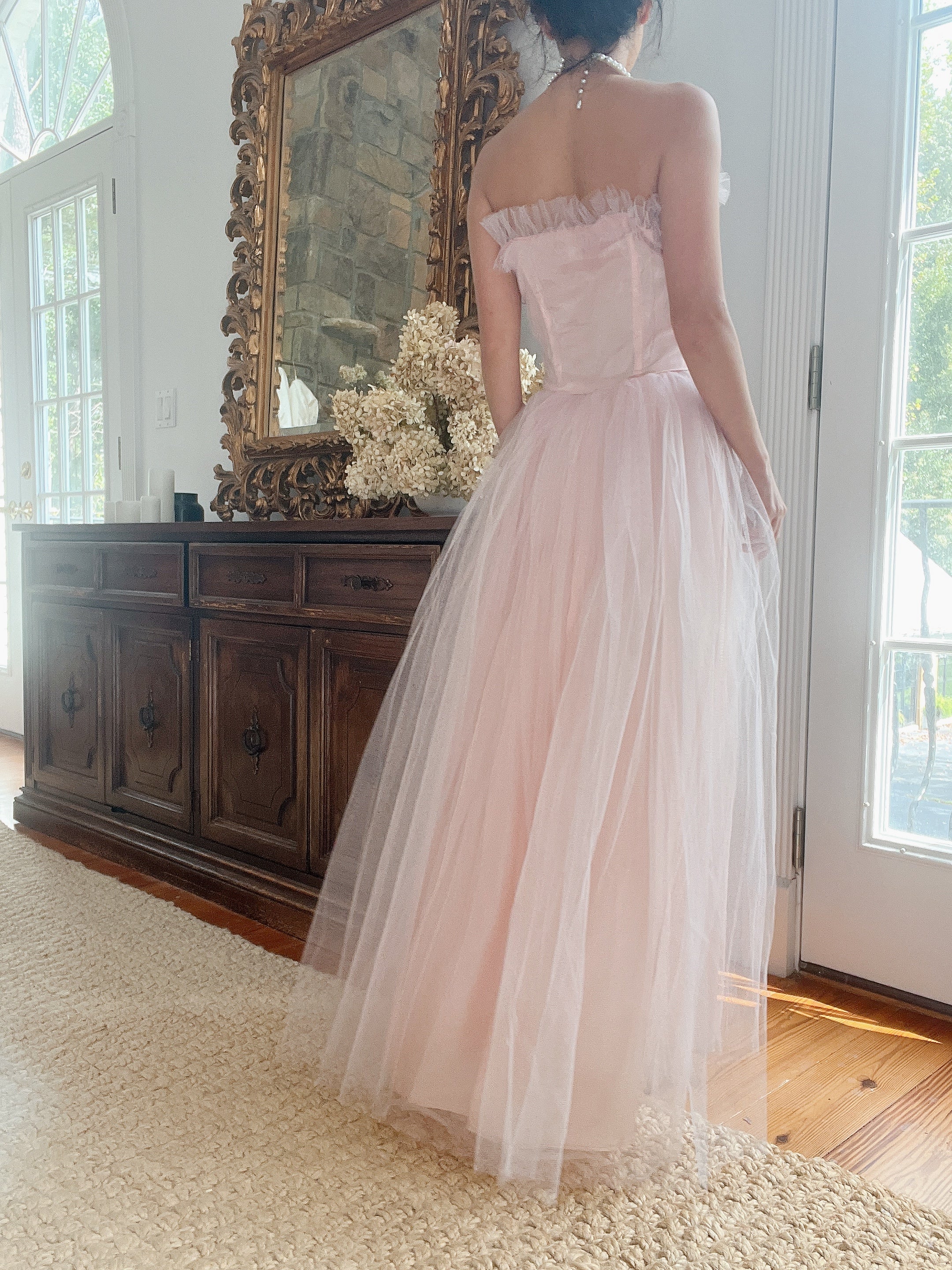 1950s Pink Tulle Dress - XS