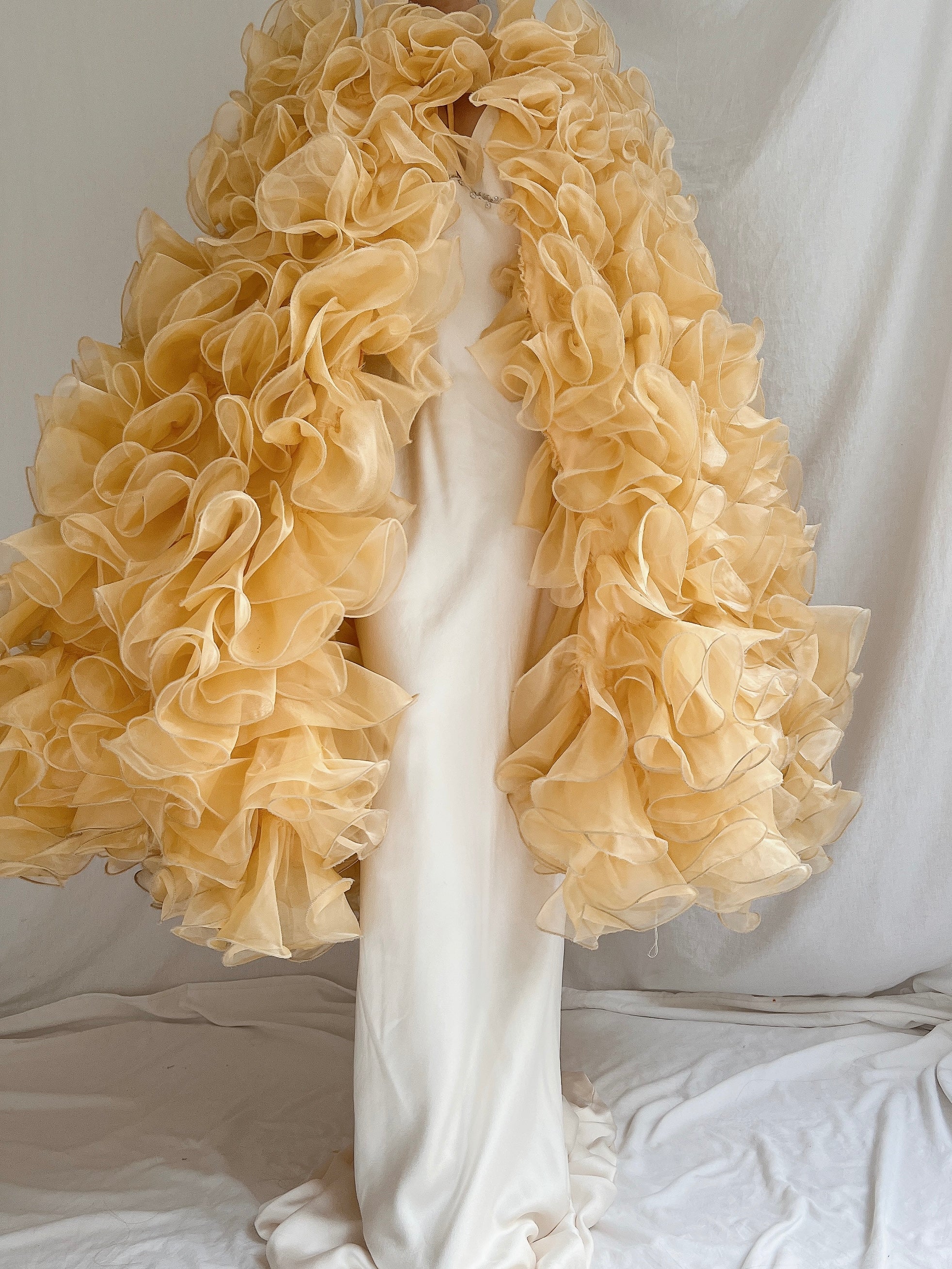 Yellow Ruffle Cape - OSFM