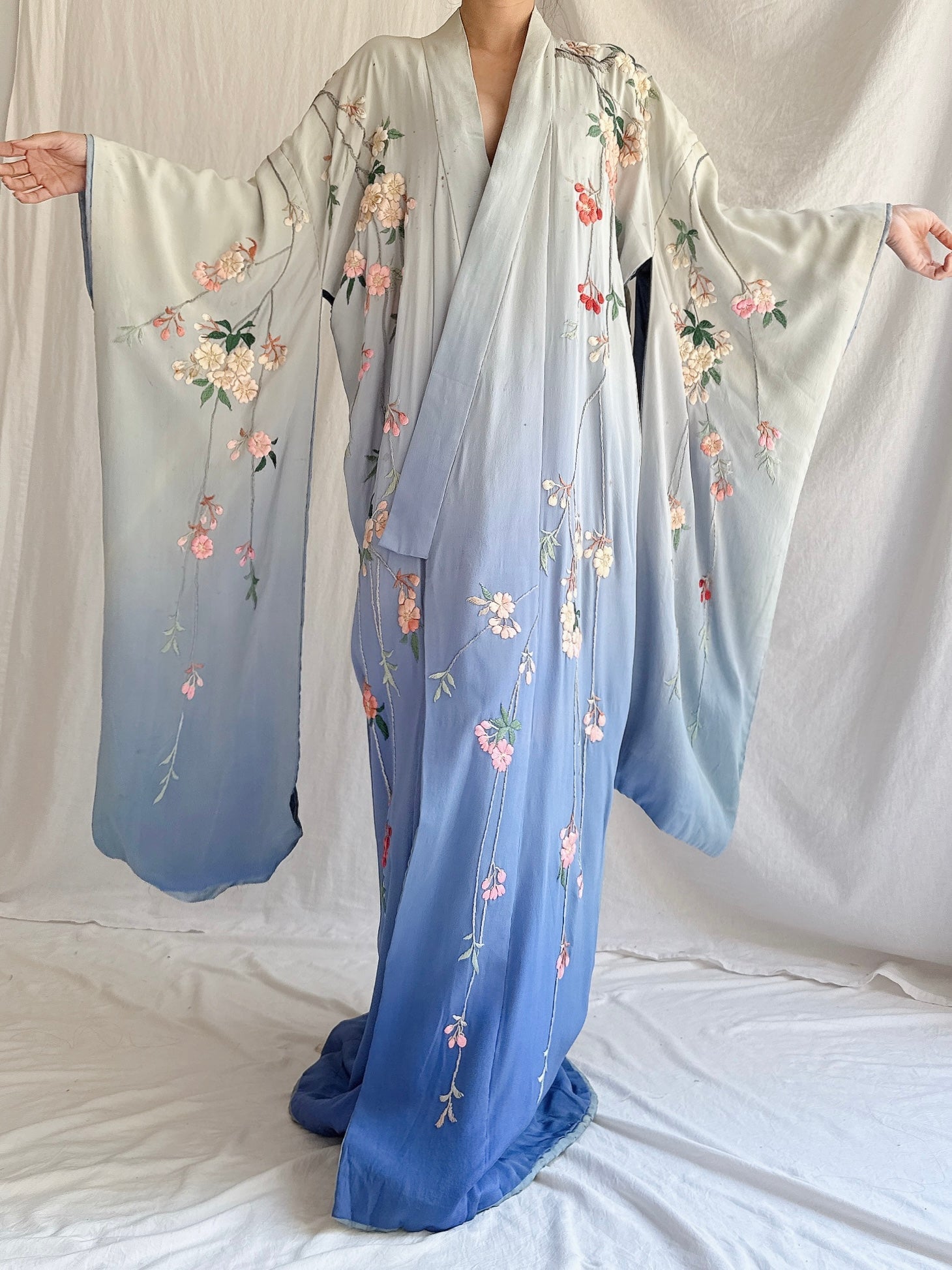 Antique Ombre Cherry Blossom Kimono - OSFM
