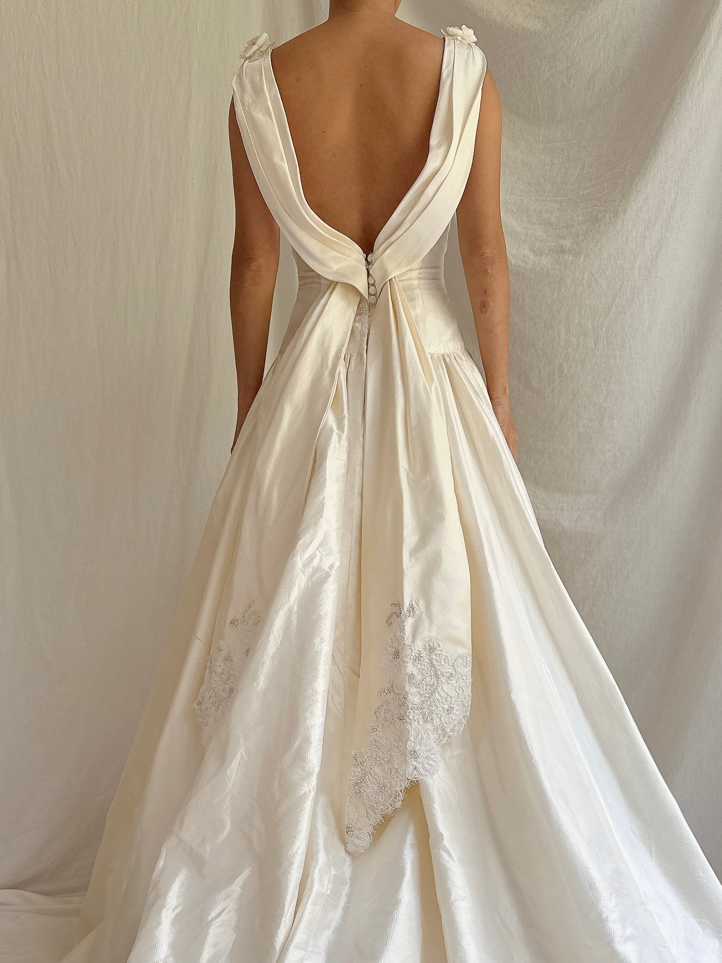 Vintage Silk Boatneck Gown - S/M