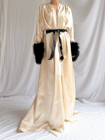 Vintage Marabou Trimmed Duster - OSFM