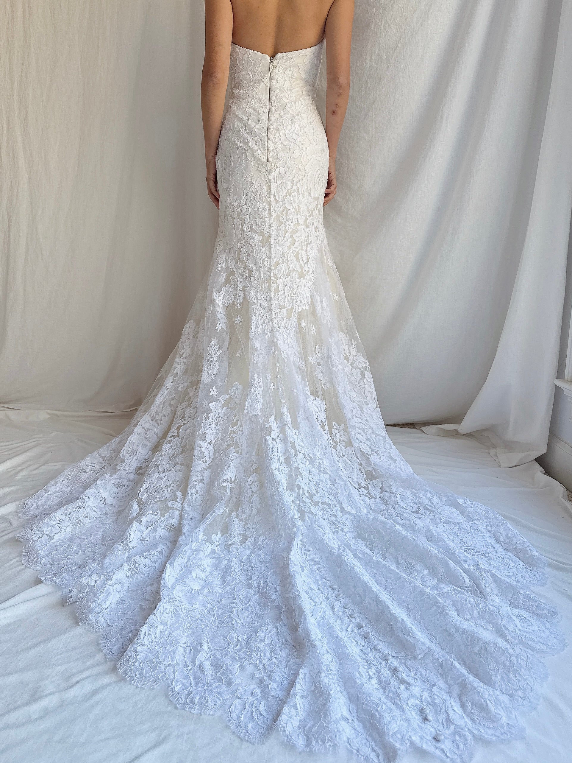 Vintage Anna Maier Silk and Lace Gown - M/8/10