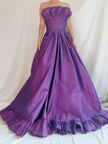 Vintage Victor Costa Purple Iridescent Gown - 4