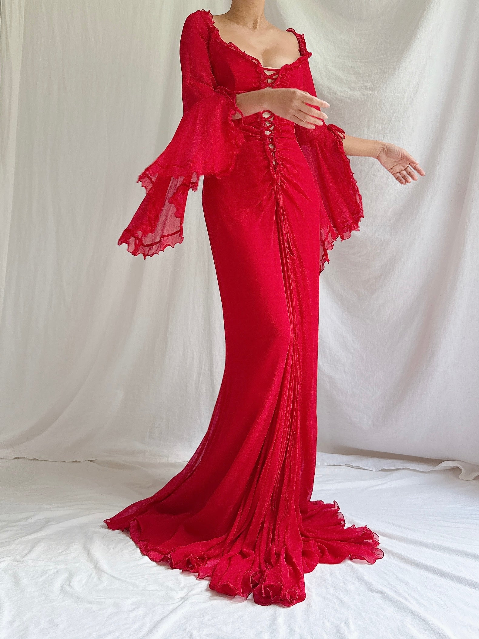 Vintage Bellville Sassoon Silk Gown - UK 14