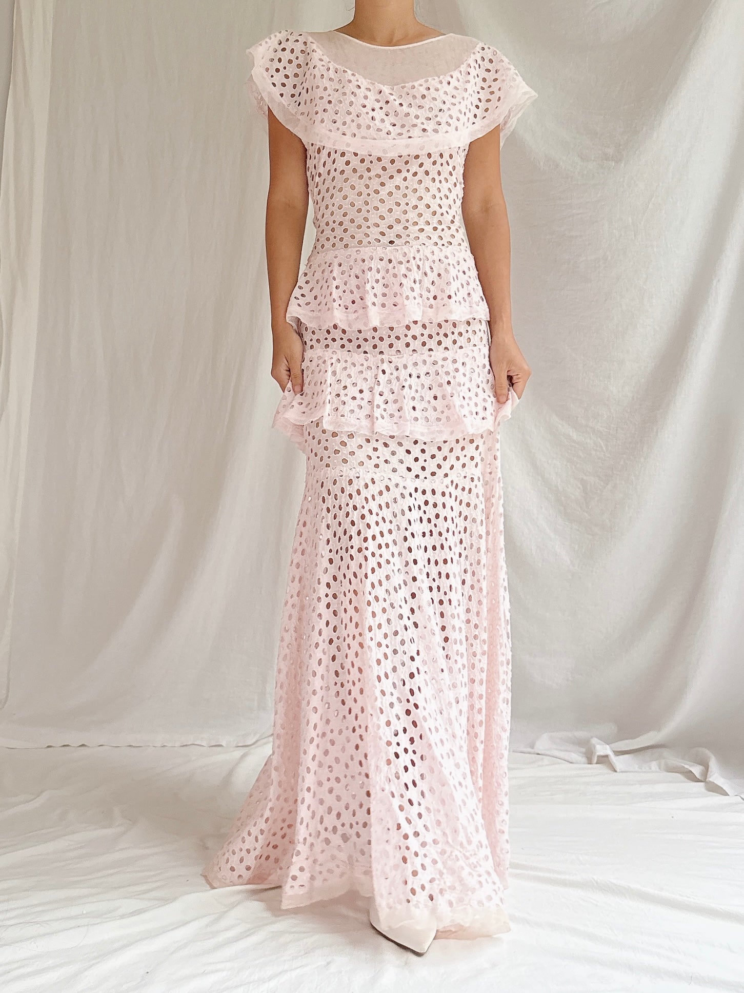 1930s Cotton Net Dress - XS