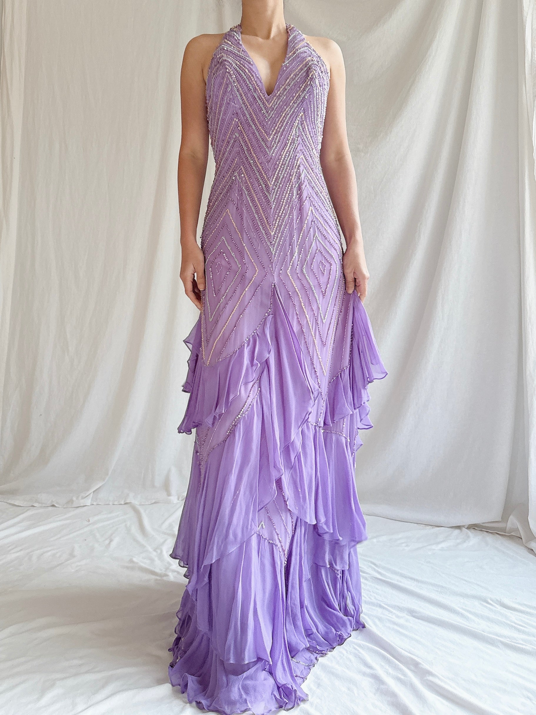 Vintage Silk Halter Gown - XXS/0