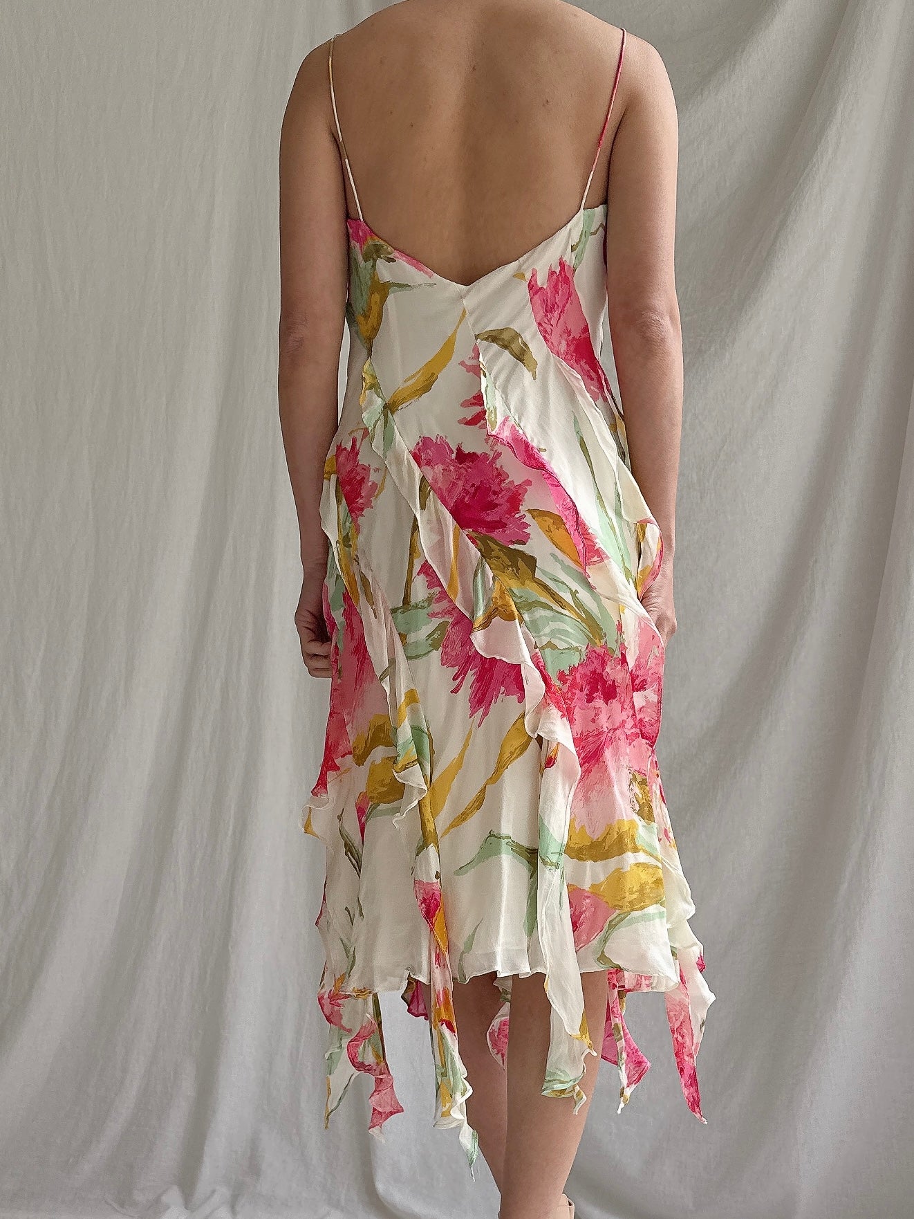 Vintage Floral Silk Slip - S