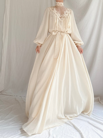 1970s Poet Sleeve Gown - M