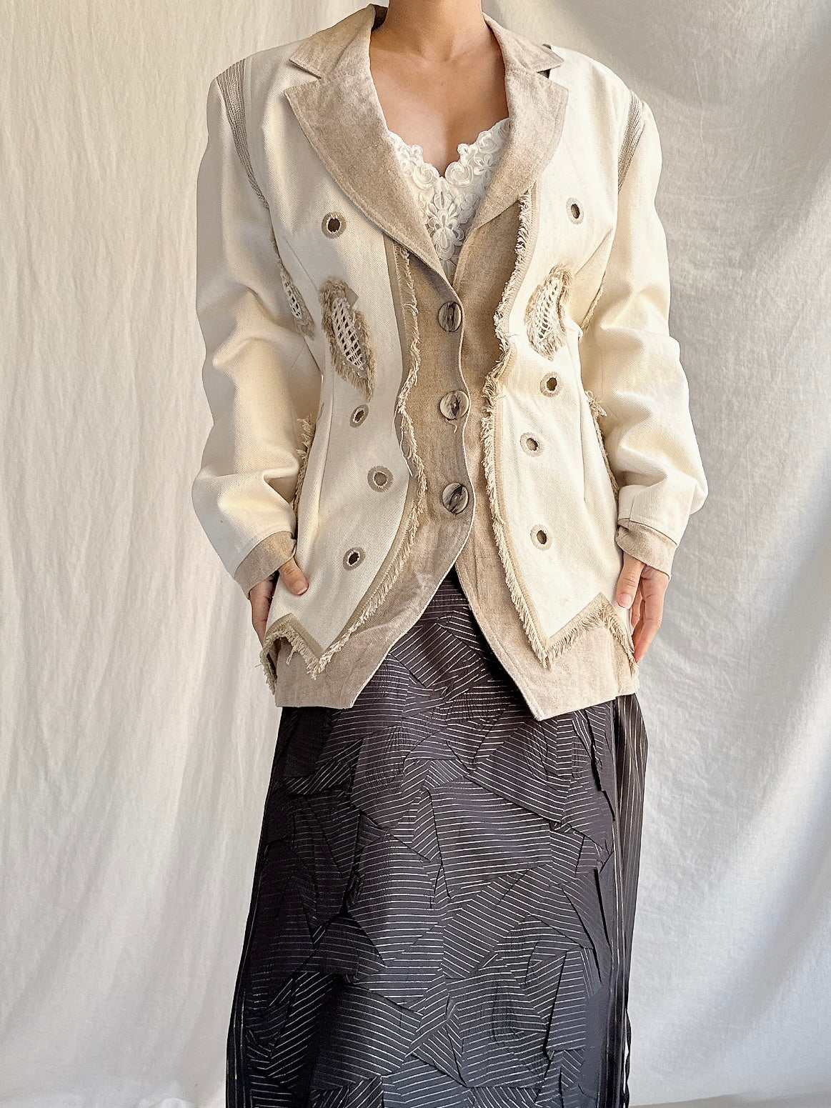 Vintage Patricia Forgeal Linen Jacket - M