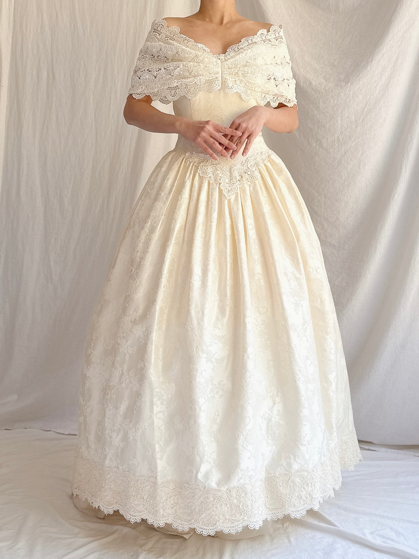 Vintage Brocade Dropped Waist Dress - XXS/0