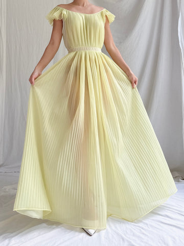 1950s Tricot Nylon Pleated Slip - S