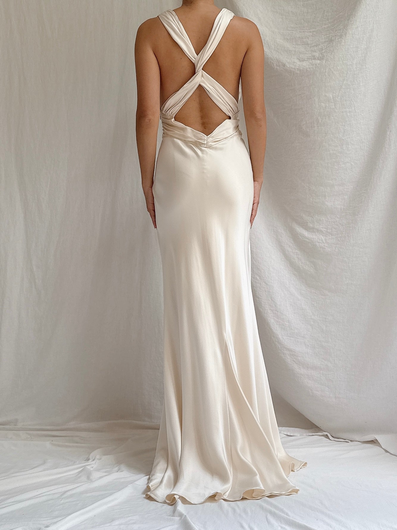 Vintage Silk Bias Gown - M/8