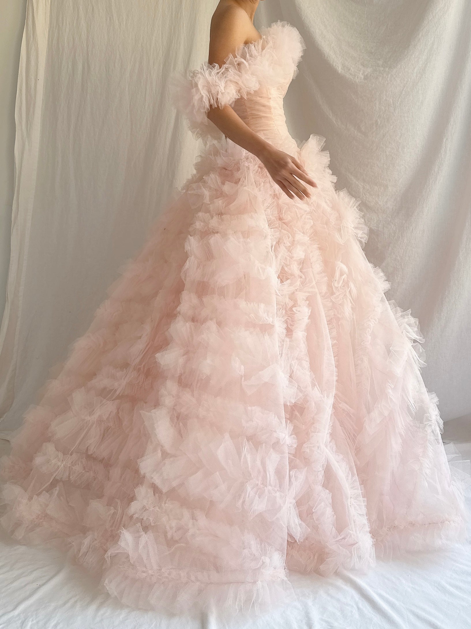 1950s Light Pink Tulle Gown - XXS/0