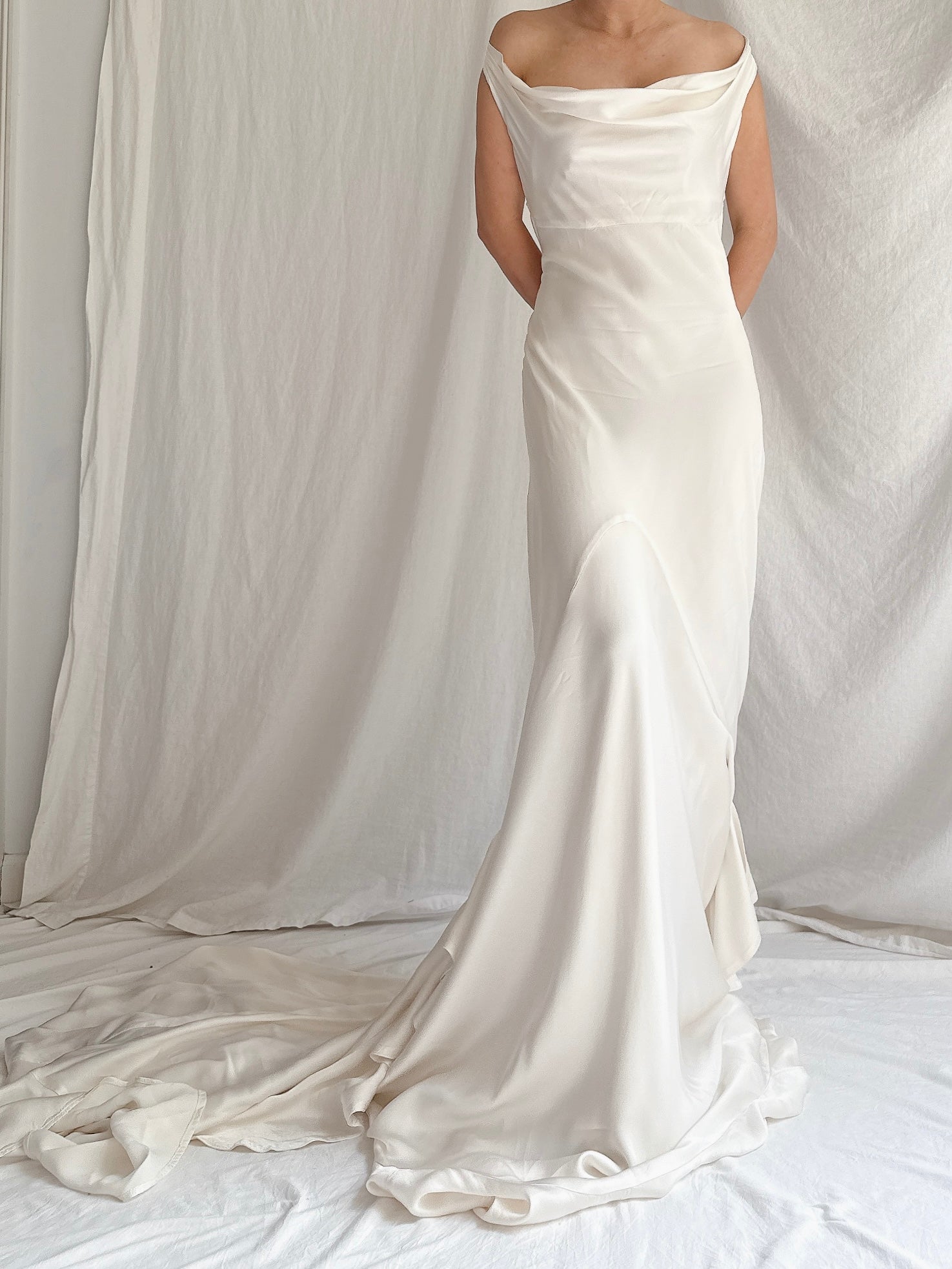 00 Silky Satin Bias Cut Gown - S-M