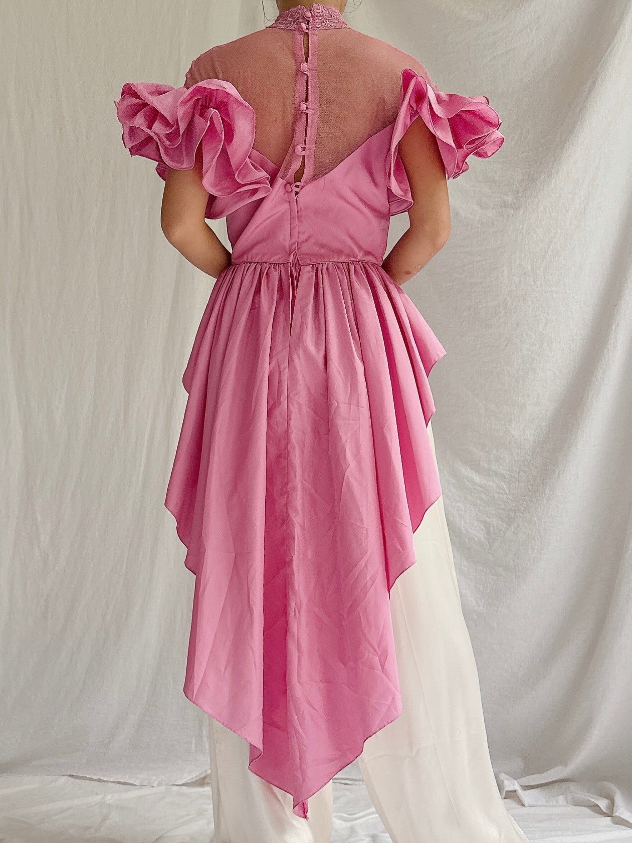 Vintage Pink High Neck Top - S
