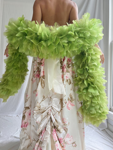 Vintage Green Feather Boa - S