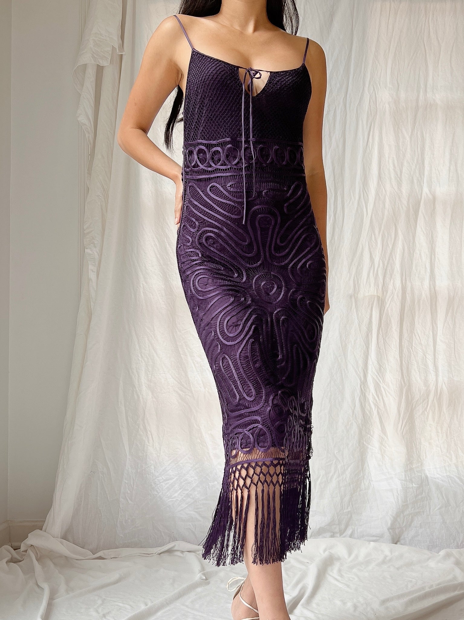 Vintage Silk Crochet Dress - S | G O S S A M E R Vintage Silk Crochet Dress - S | G O S S A M E R