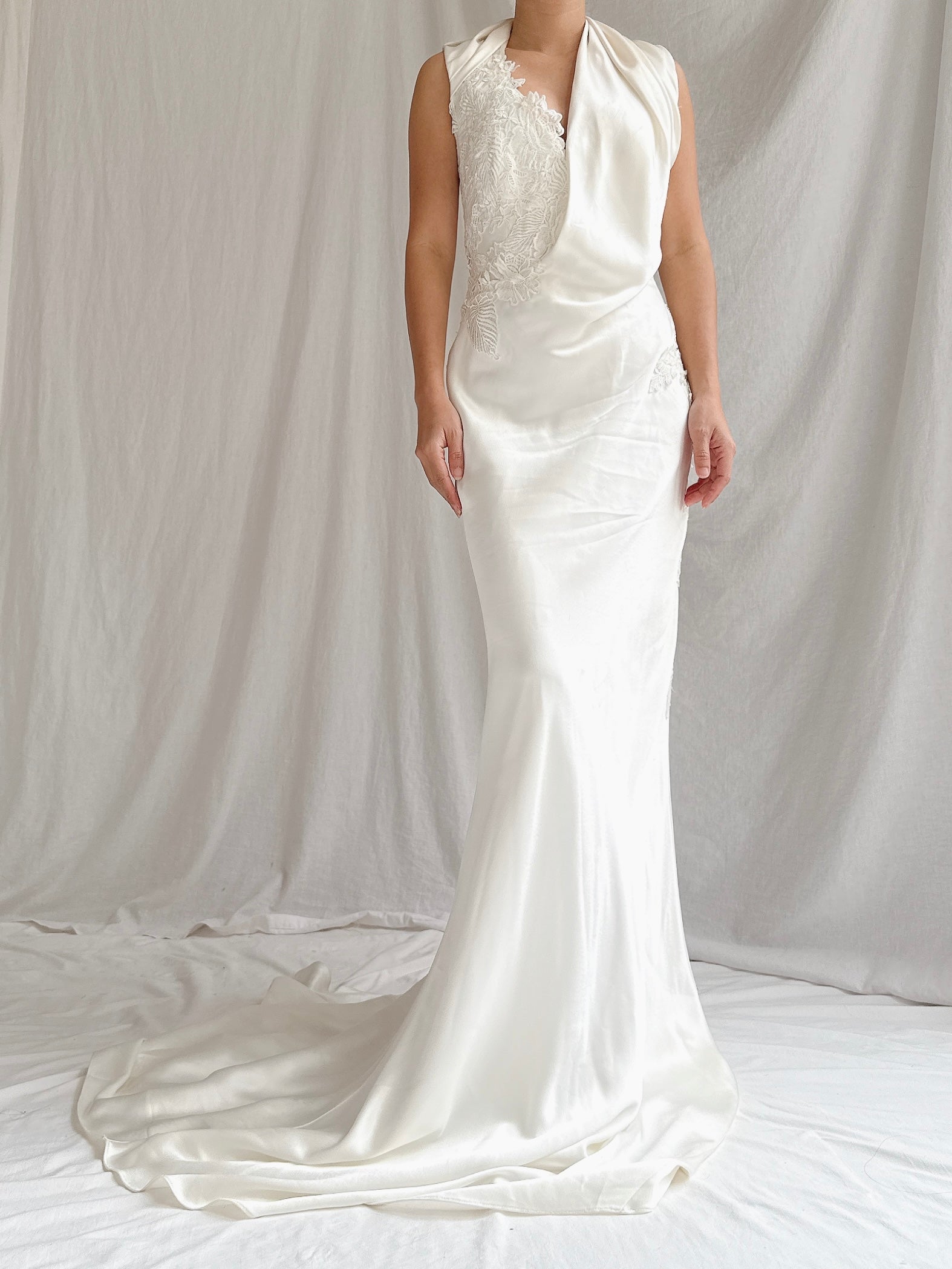 Vintage David Felden UK Satin Gown - M