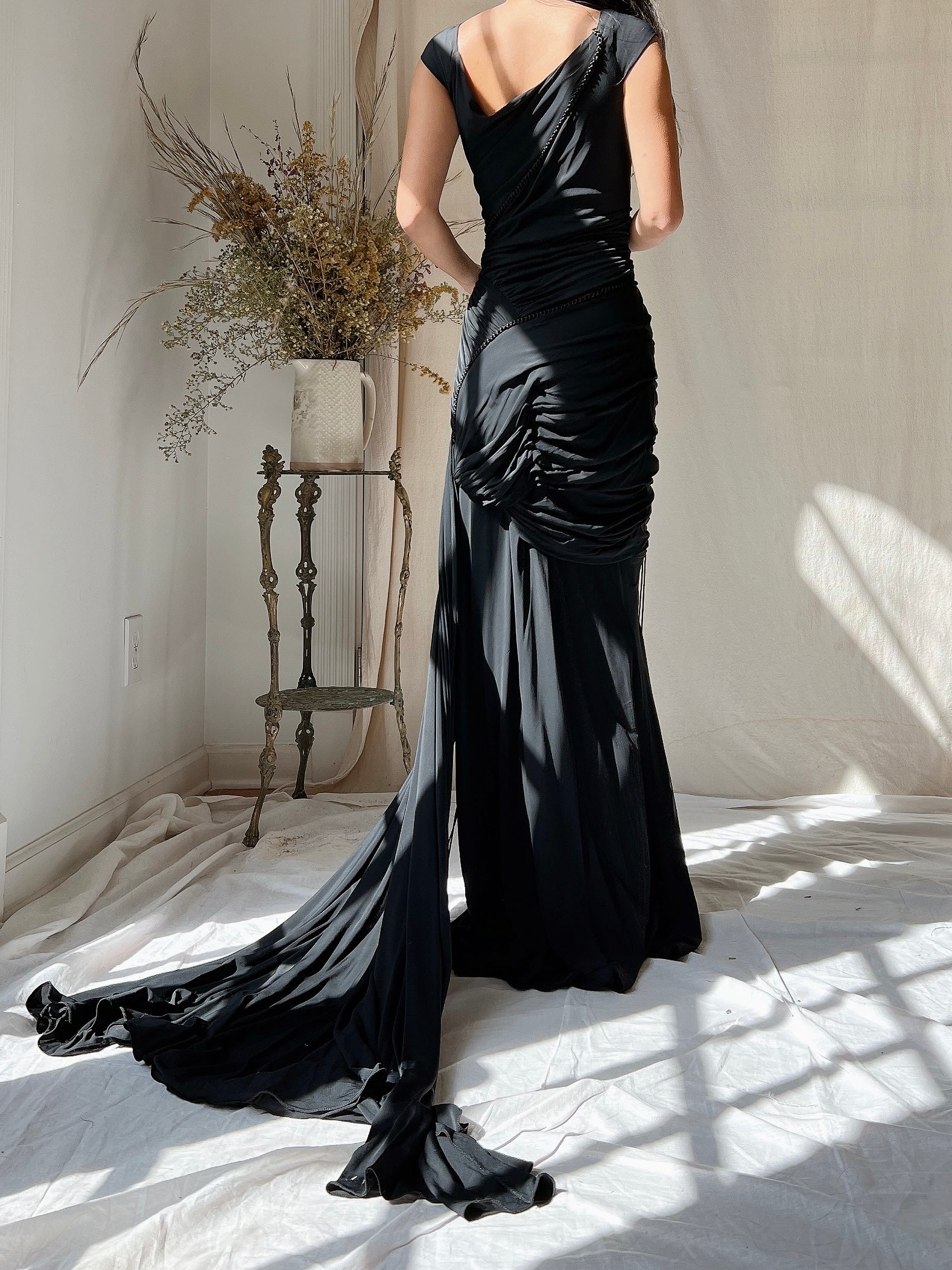 Vintage Donna Karan Jersey Ruched Dress - S-M | G O S S A M E R Vintage Donna Karan Jersey Ruched Dress - S-M | G O S S A M E R