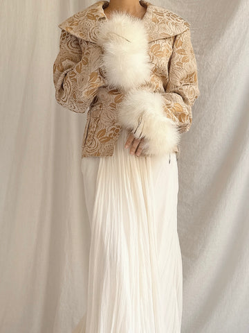Vintage Futura Brocade and Feather Jacket - M