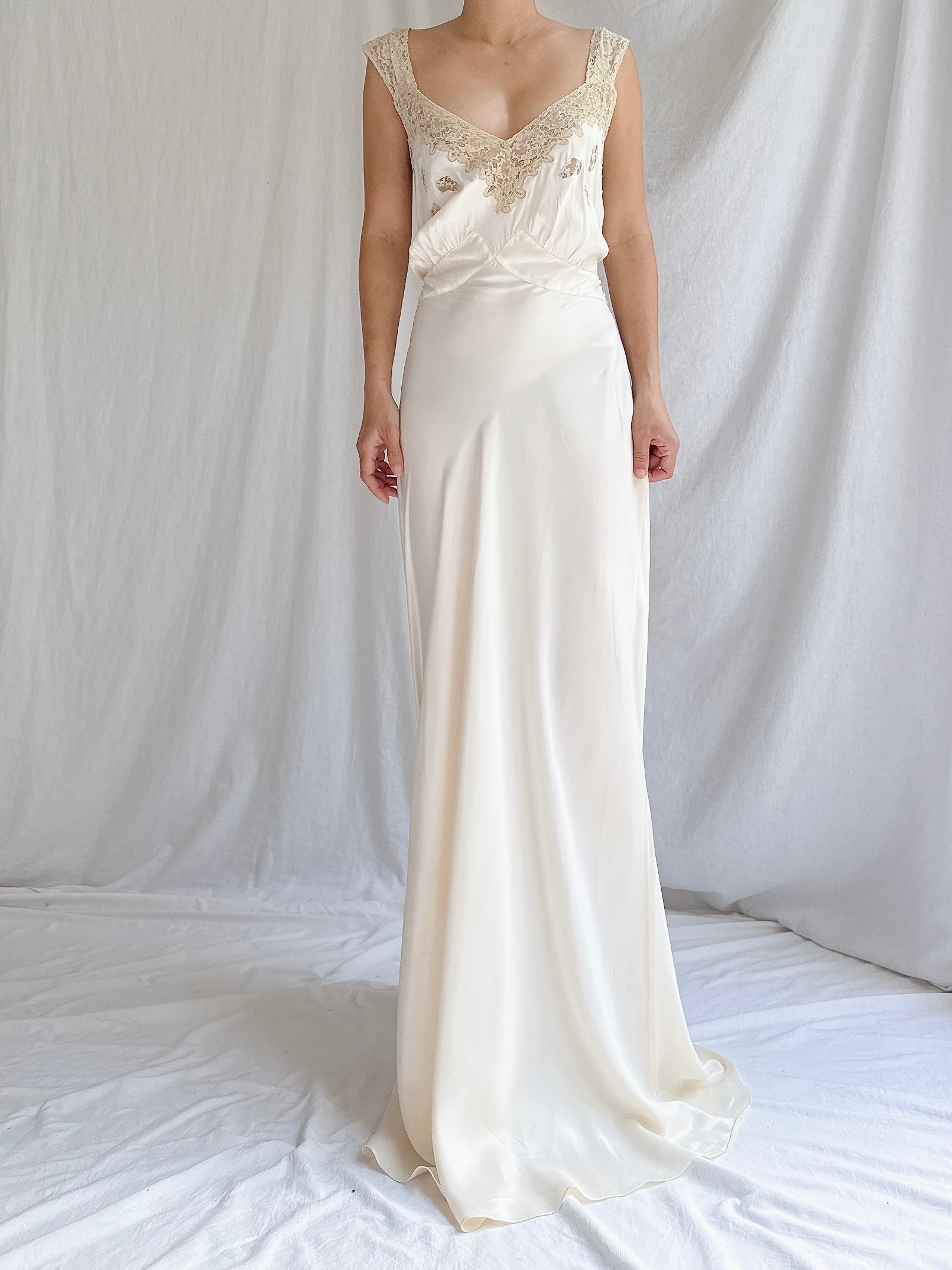 1930s Satin Lace Slip - M