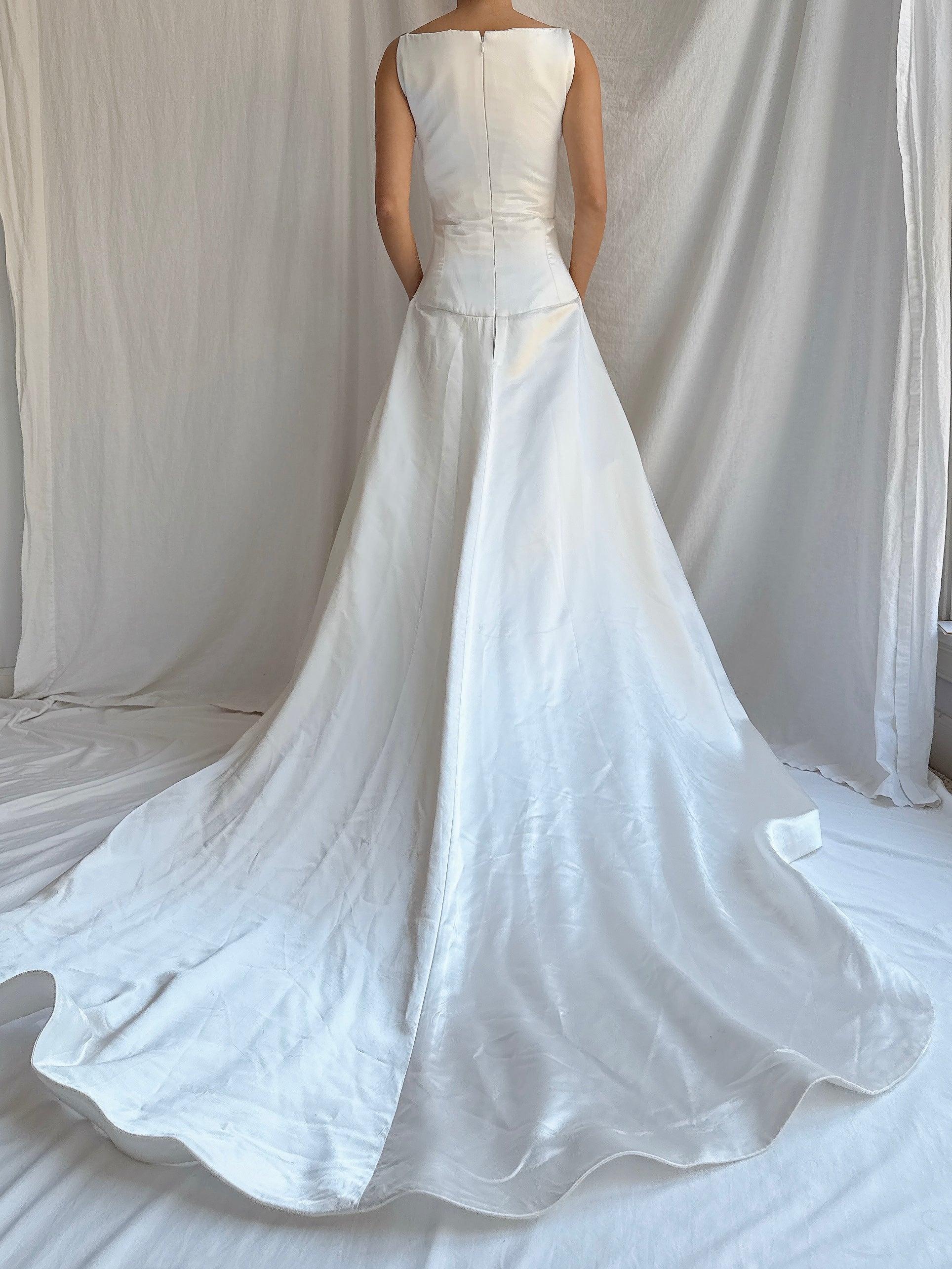 1990s Reem Acra Satin Gown - M/8