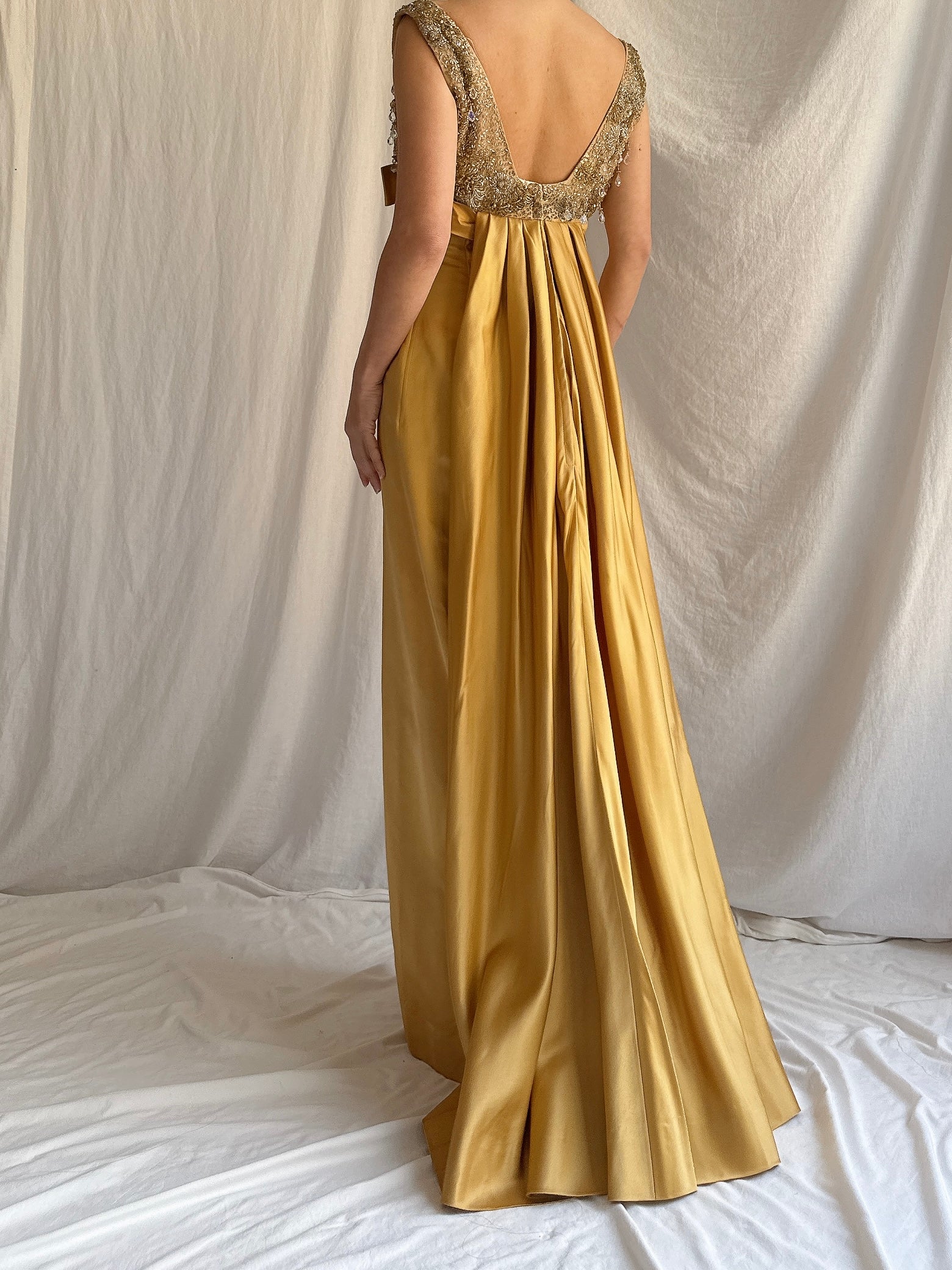 1960s Mustard Silk Gown - XS