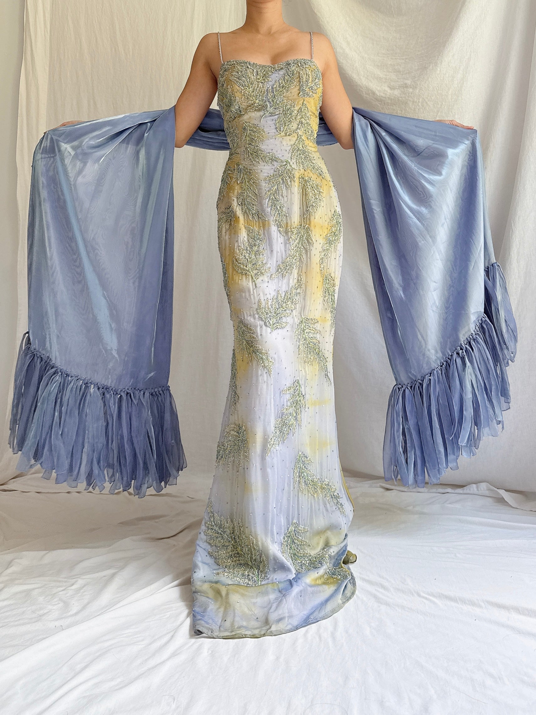 Vintage Stephen Yearrick Gown and Scarf - M