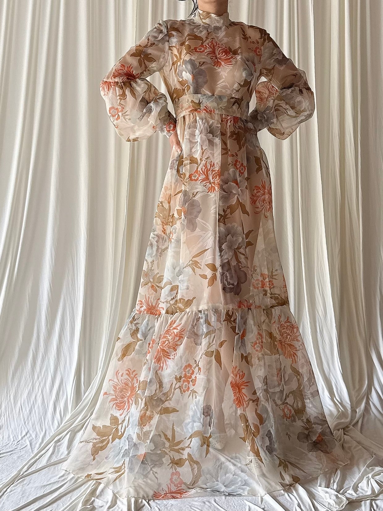 Vintage Floral Tricot Dress - S