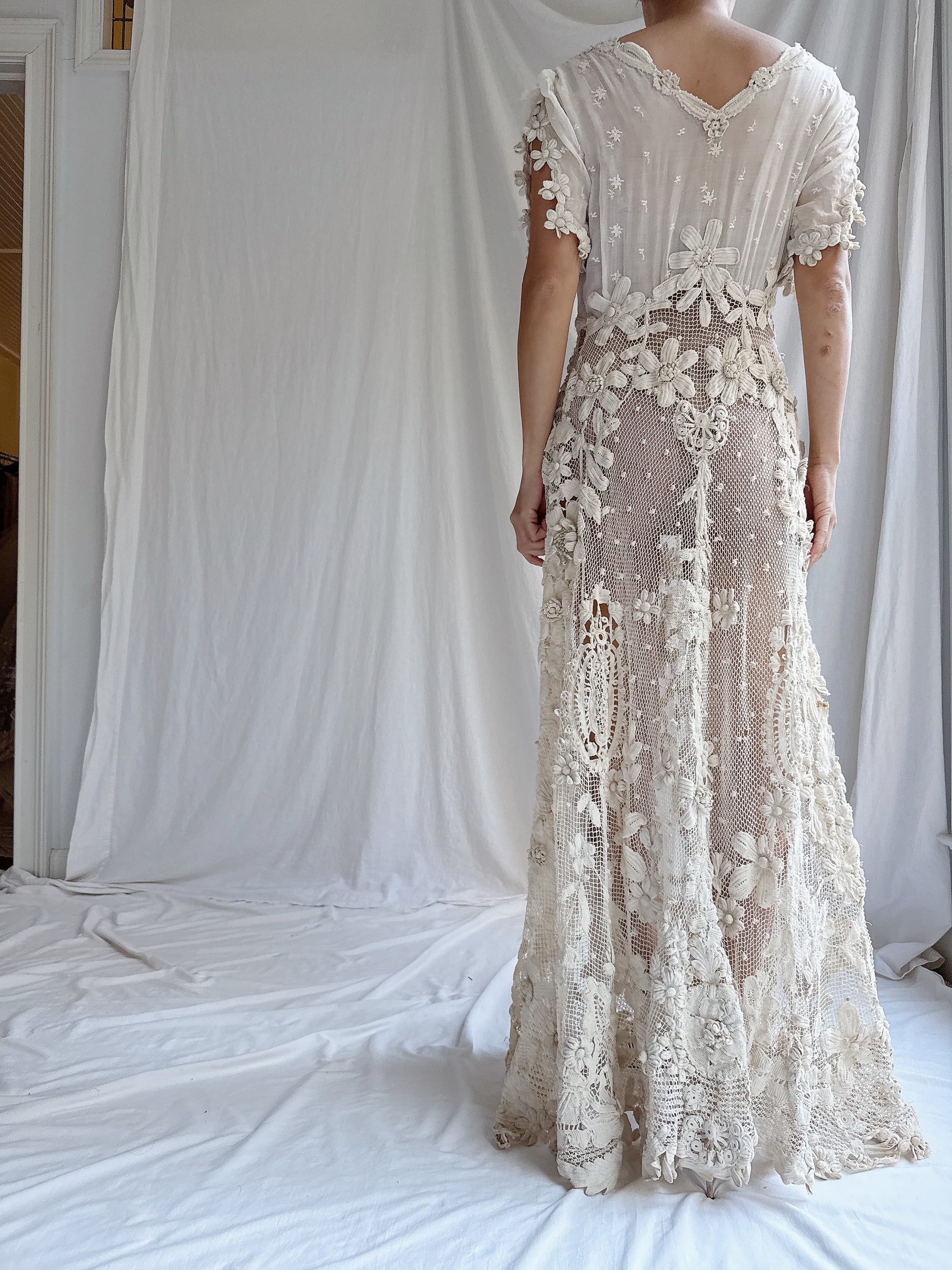 Antique Irish Lace Gown - S