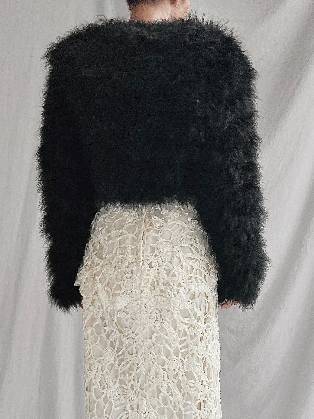 Vintage Marabou Feather Jacket - S