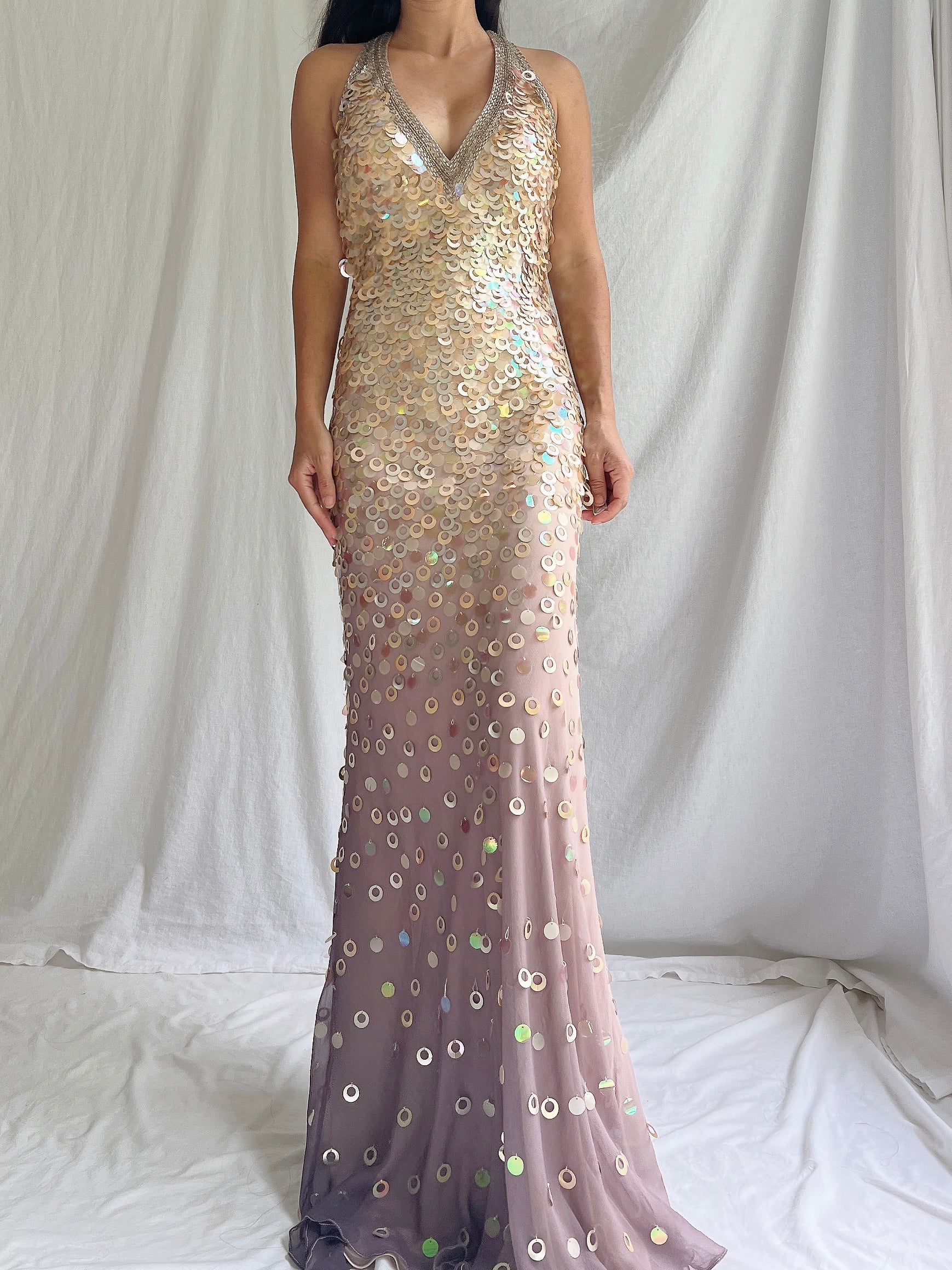 Vintage Ombre Sequins Gown - S/M