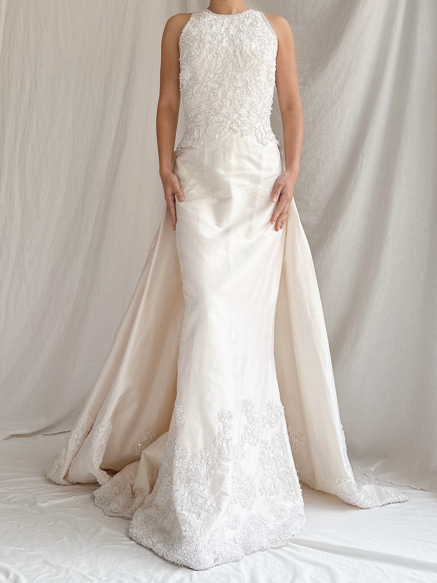 1990s Christos Silk 2-Piece Shift Dress - S