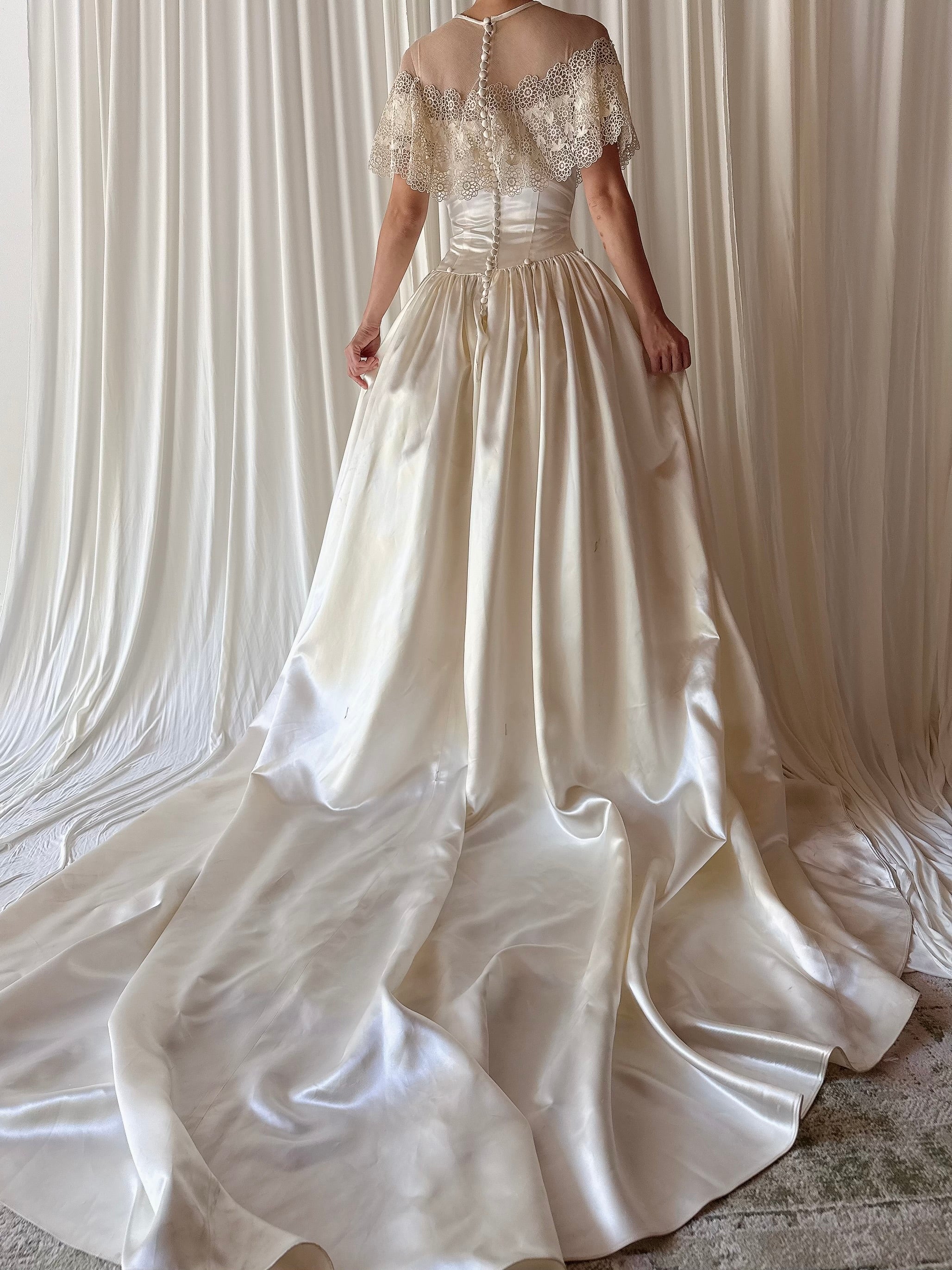 1940s Satin Capelet Gown - XS/4