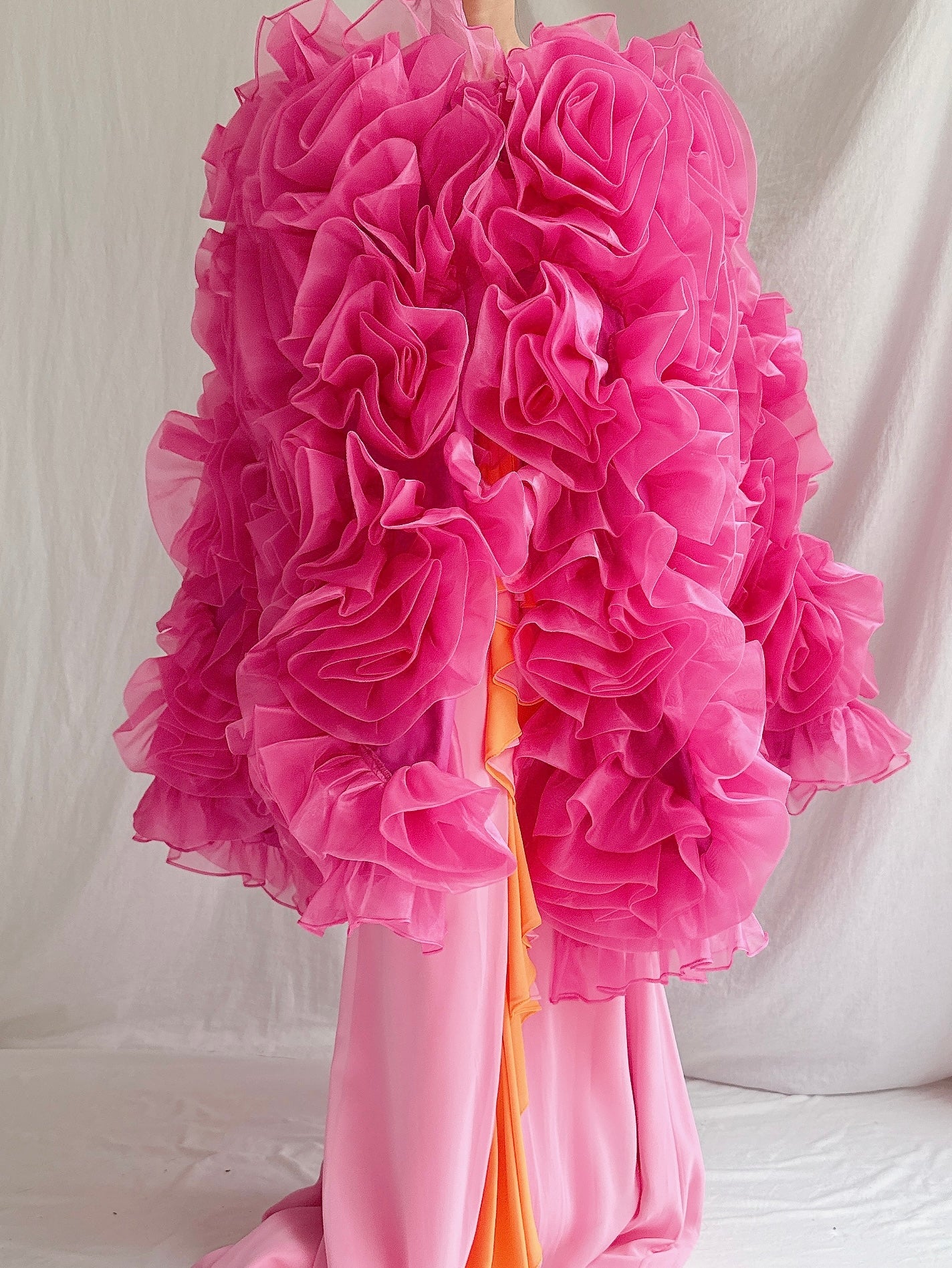 Vintage Rosette Organza Cape - OSFM