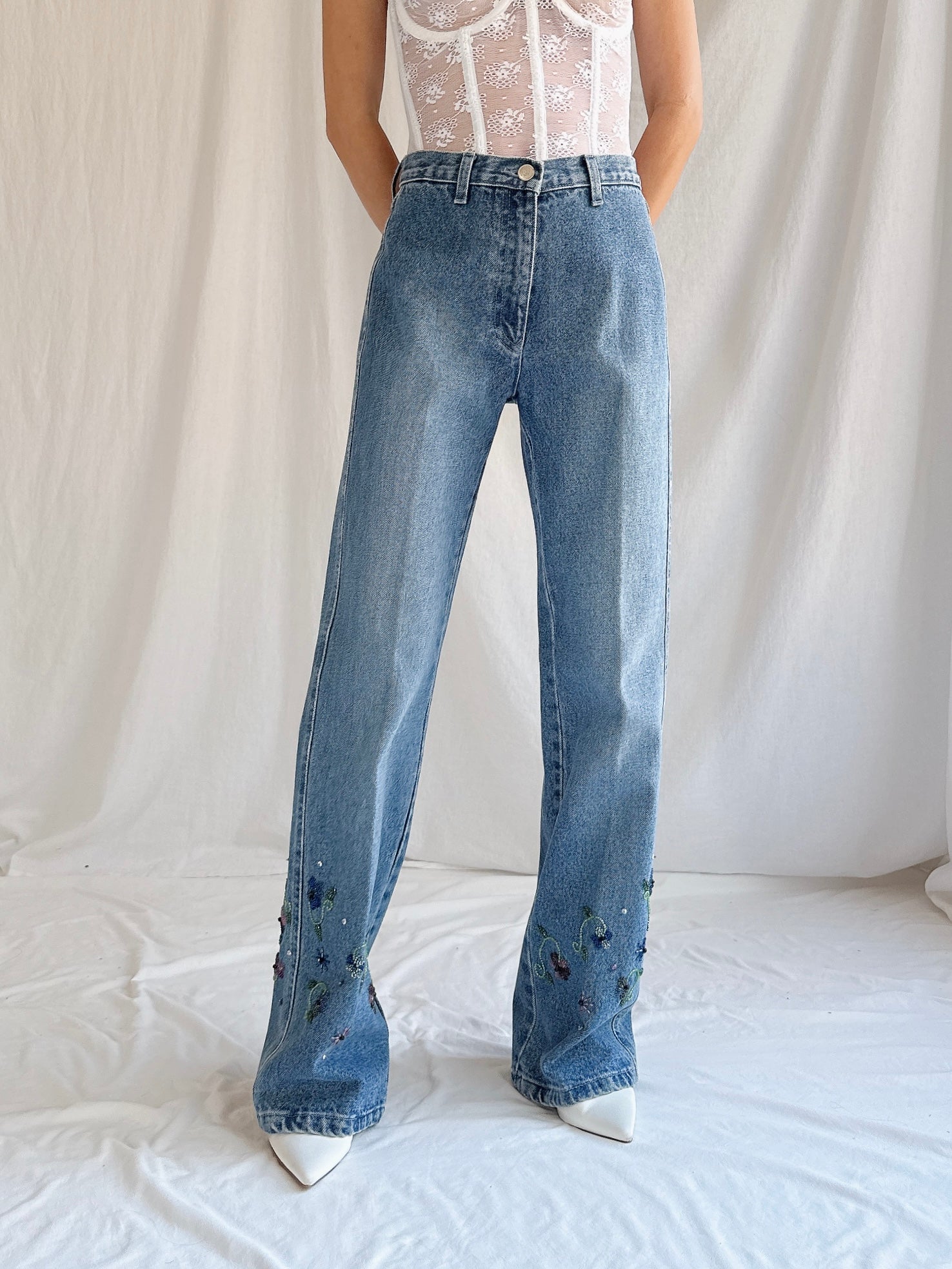 Vintage Emanuel Ungaro Beaded Denim - S/26