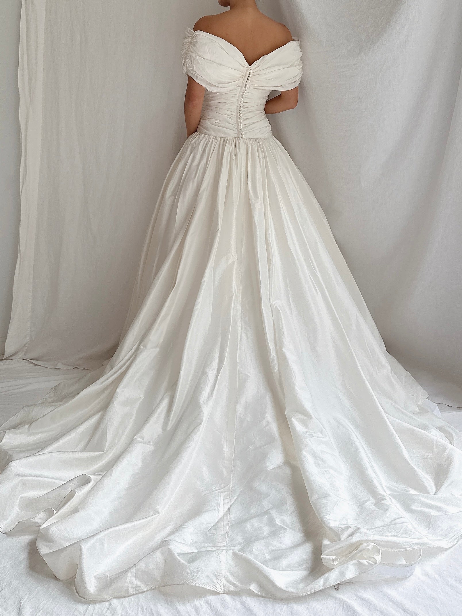 Vintage Marisa Silk Draped Collar Gown - S/4
