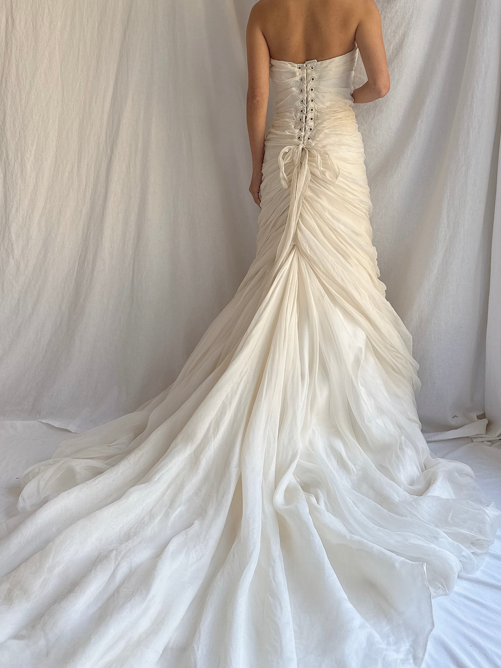 Vintage Pnina Tornai Silk Organza Draped Gown - S/M6/8