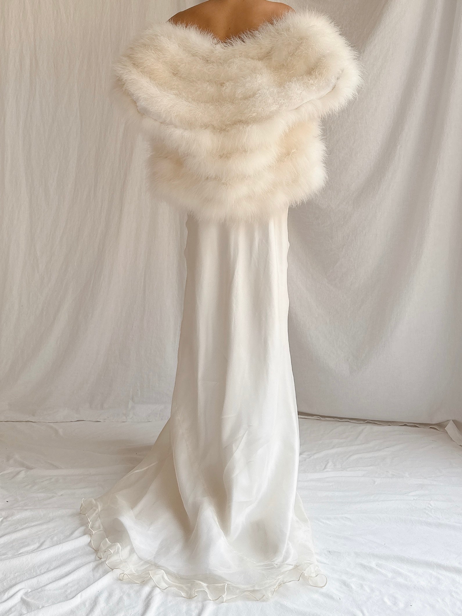 Vintage Sleeveless Feather Jacket - OSFM