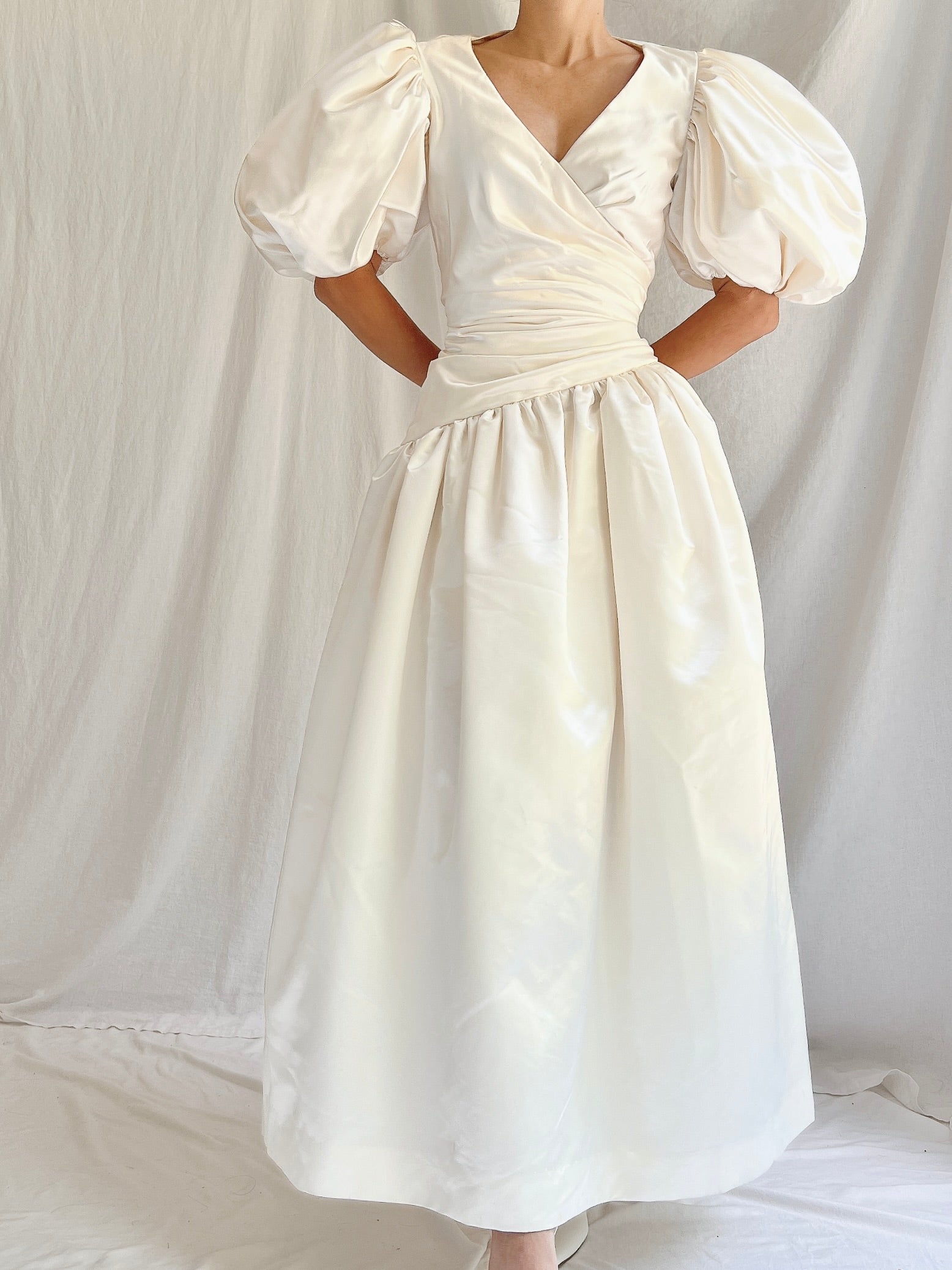 1980s Lillie Rubin Puff Sleeve Dress - XS