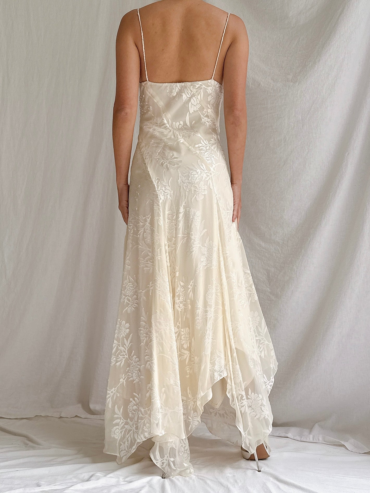 Vintage Silk Devore Bias Dress - M