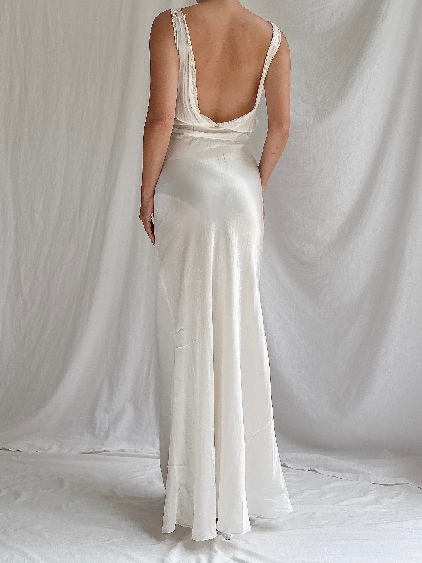 1930s Satin Slip Dress - S