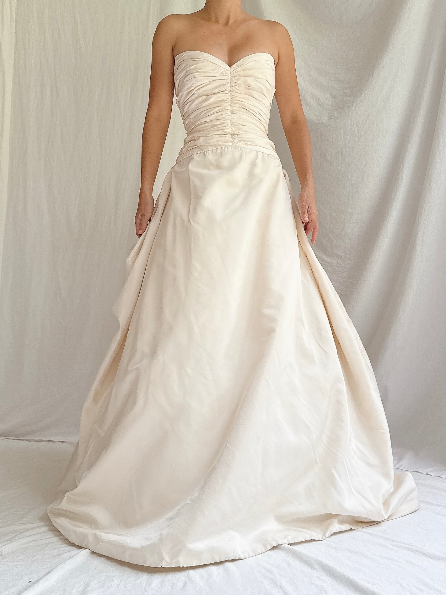 Vintage Strapless Lazaro Silk Gown XS/4