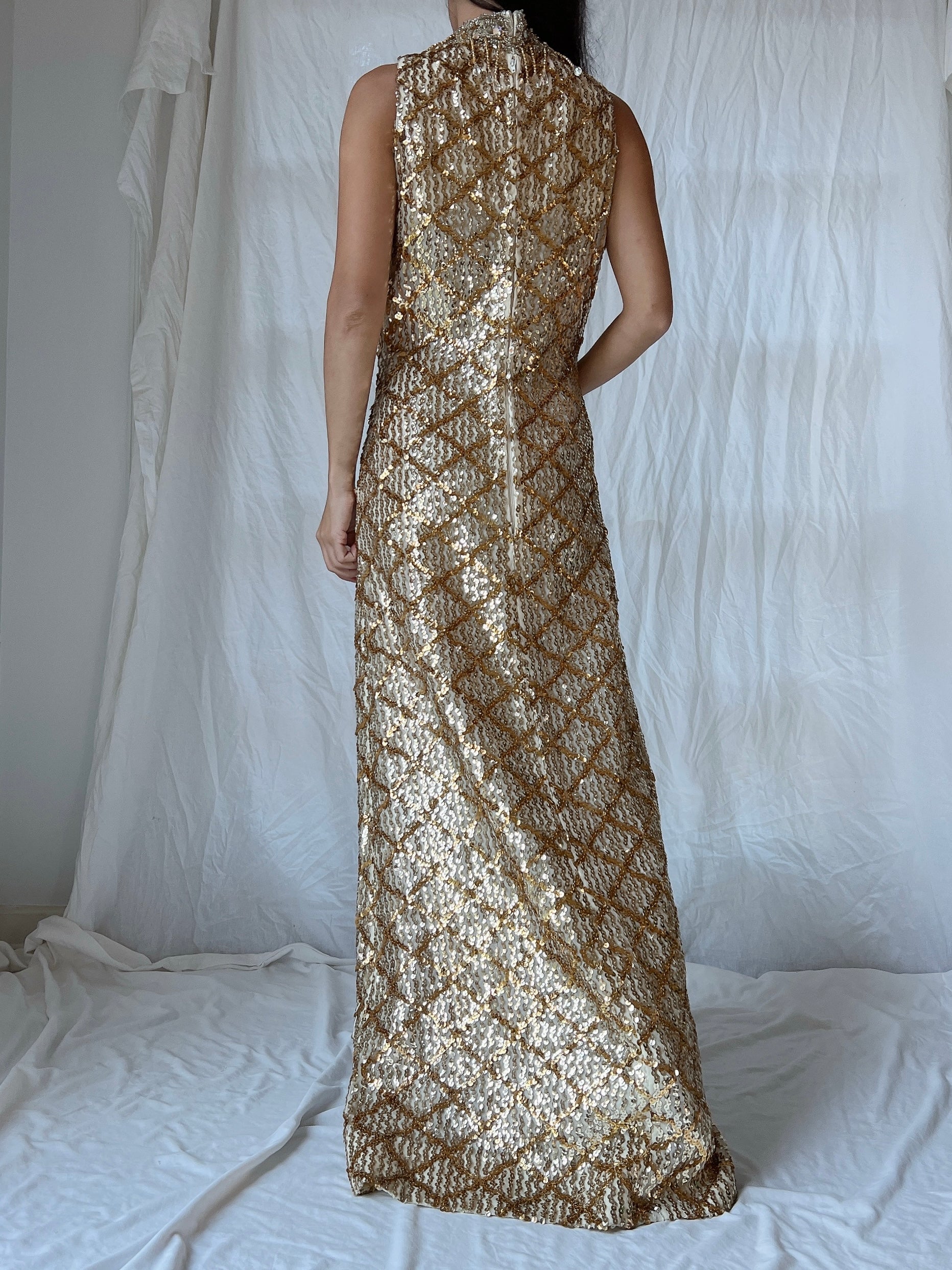 1960s Gold Sequins Dress - M | G O S S A M E R 1960s Gold Sequins Dress - M | G O S S A M E R