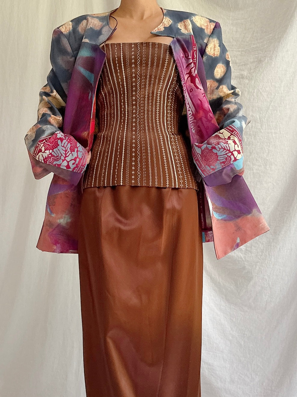 Vintage Emmanuelle Khanh  Abstract Jacket - M/L FR 44