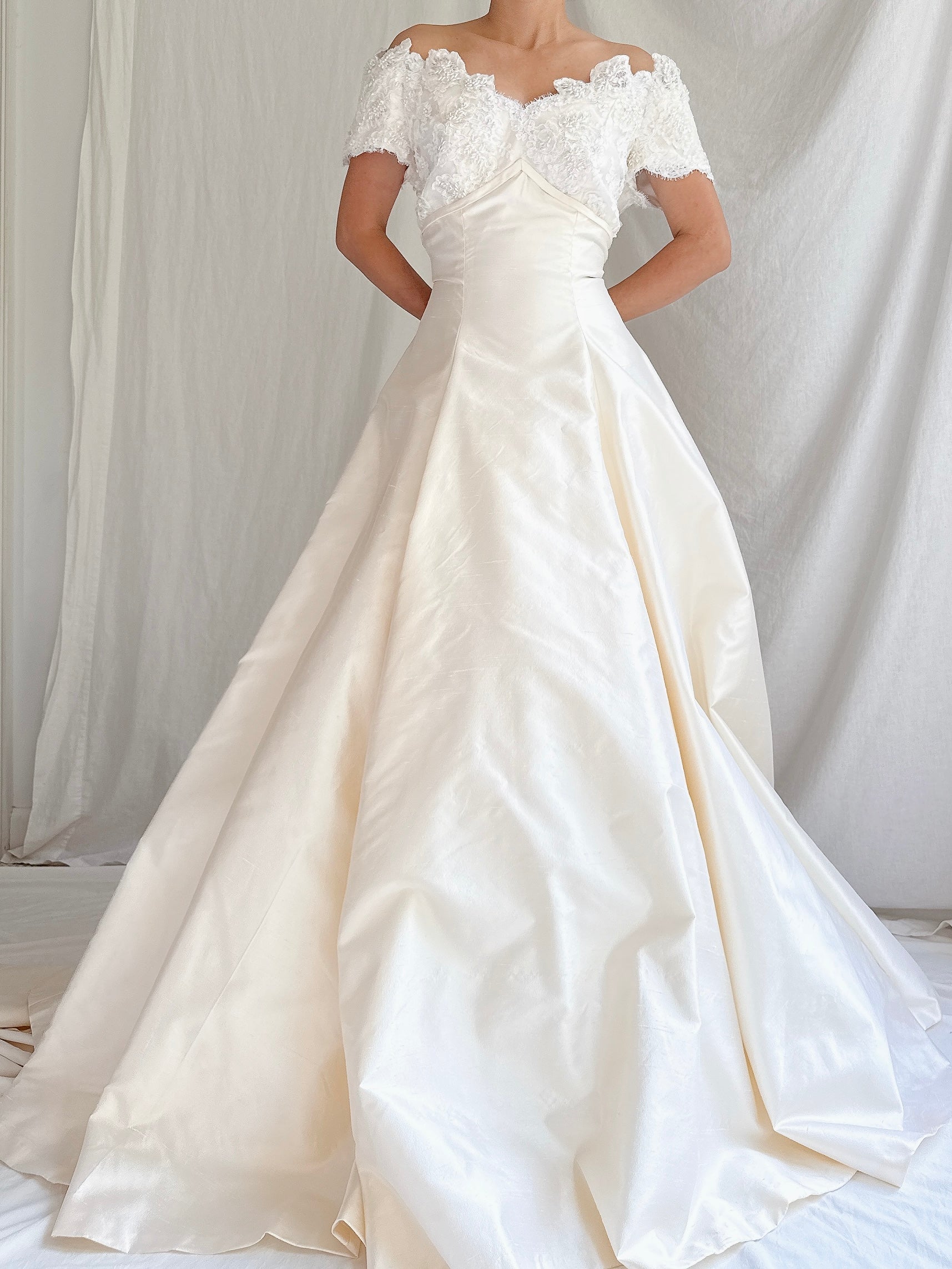 Vintage Marisa Silk and Lace Gown - S