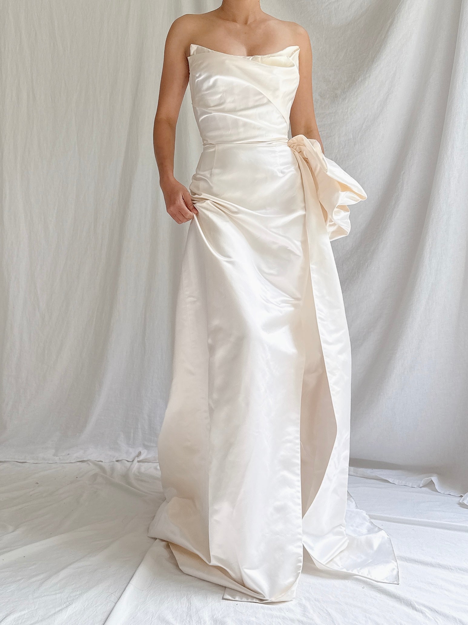 Makarian Silk Strapless Bustier Gown - XS/0/2