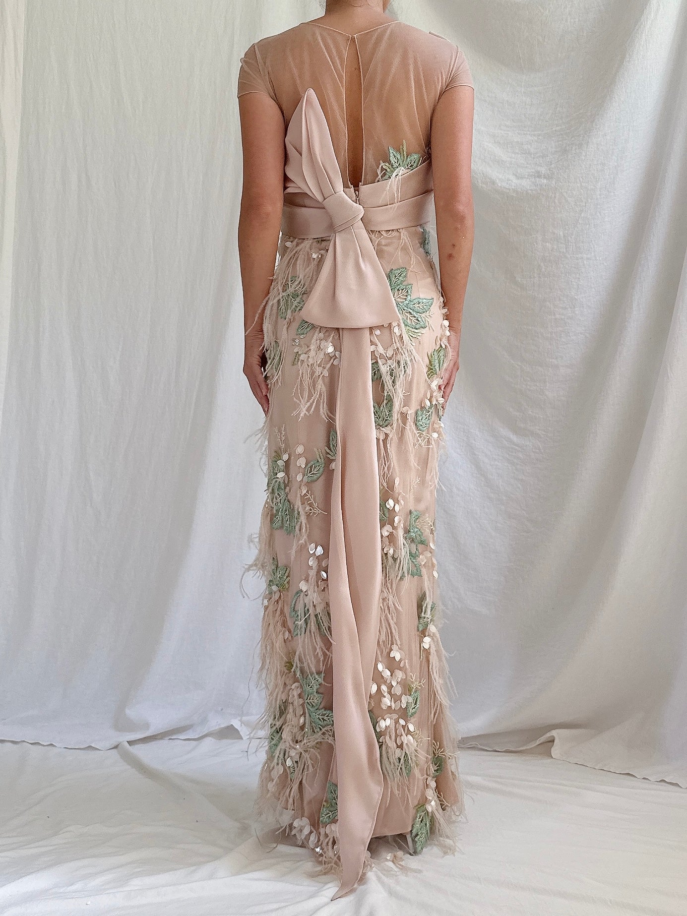 Marchesa Feather Dress - XS