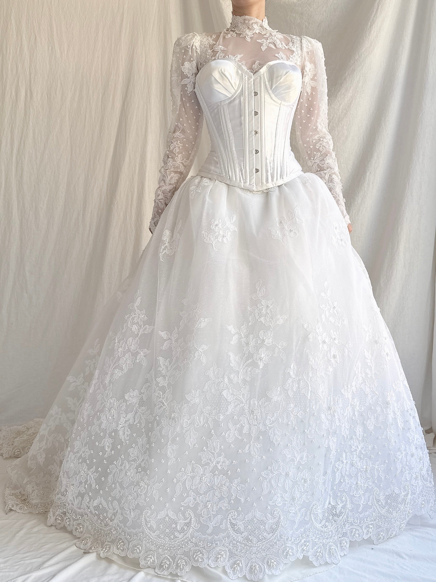 Vintage Lace Dress with Corset - S/M