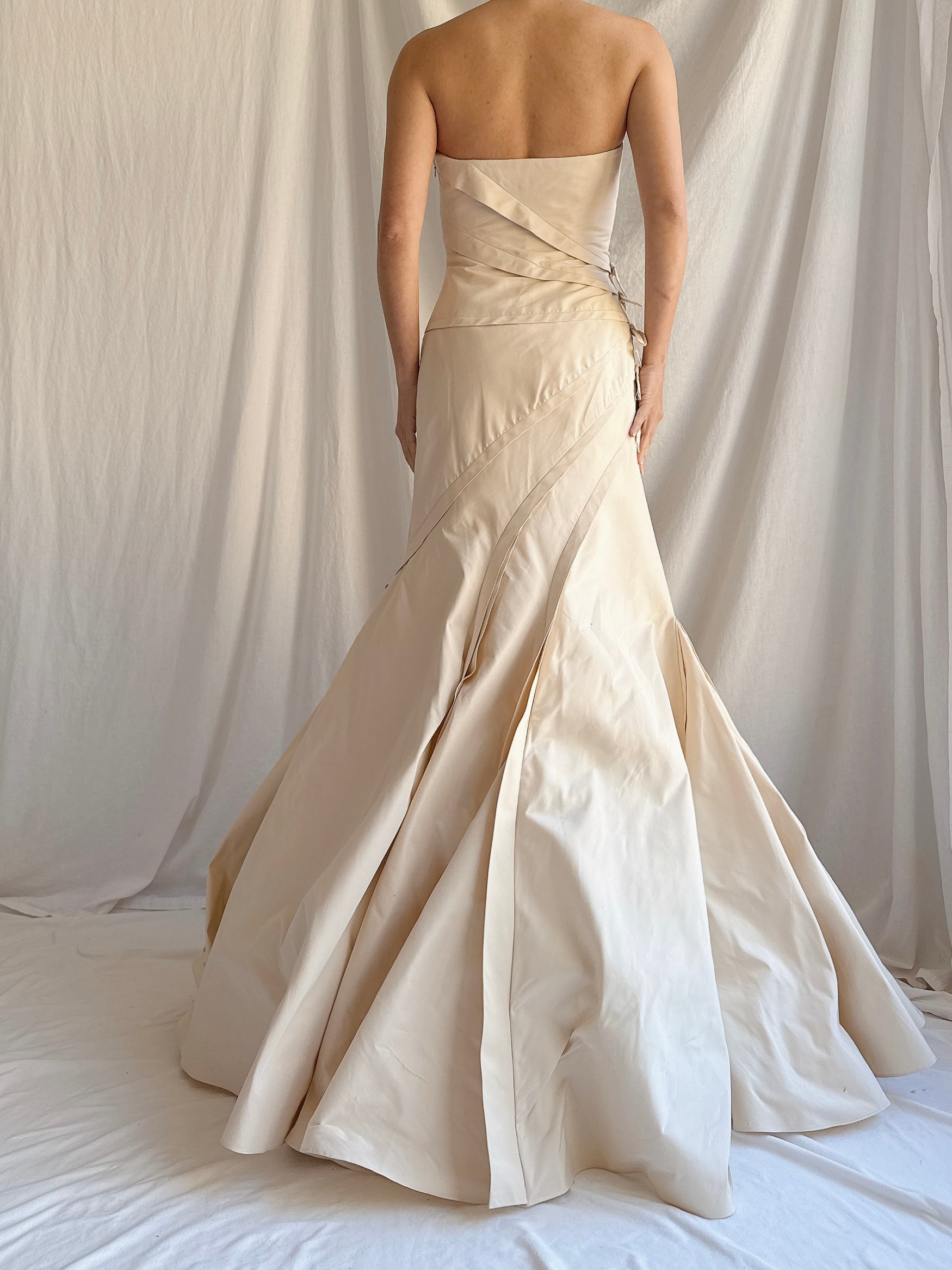 Vintage Vera Wang Champagne Silk/Cotton Gown - XS/4